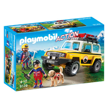 PLAYMOBIL Reddingswerkers met terreinwagen 9128