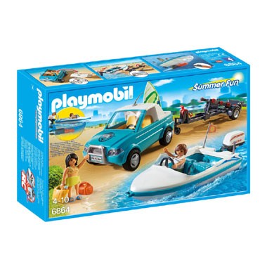 PLAYMOBIL   pick-up met speedboot met onderwatermotor 6864