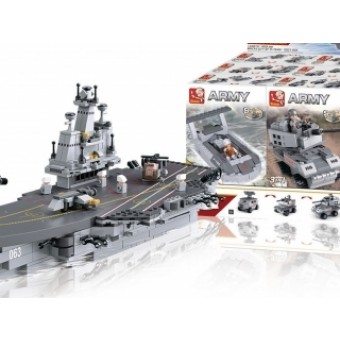 Sluban M38-B0537 Bouwstenen Aircraft Carrier Series Vliegdekschip 9-in-1