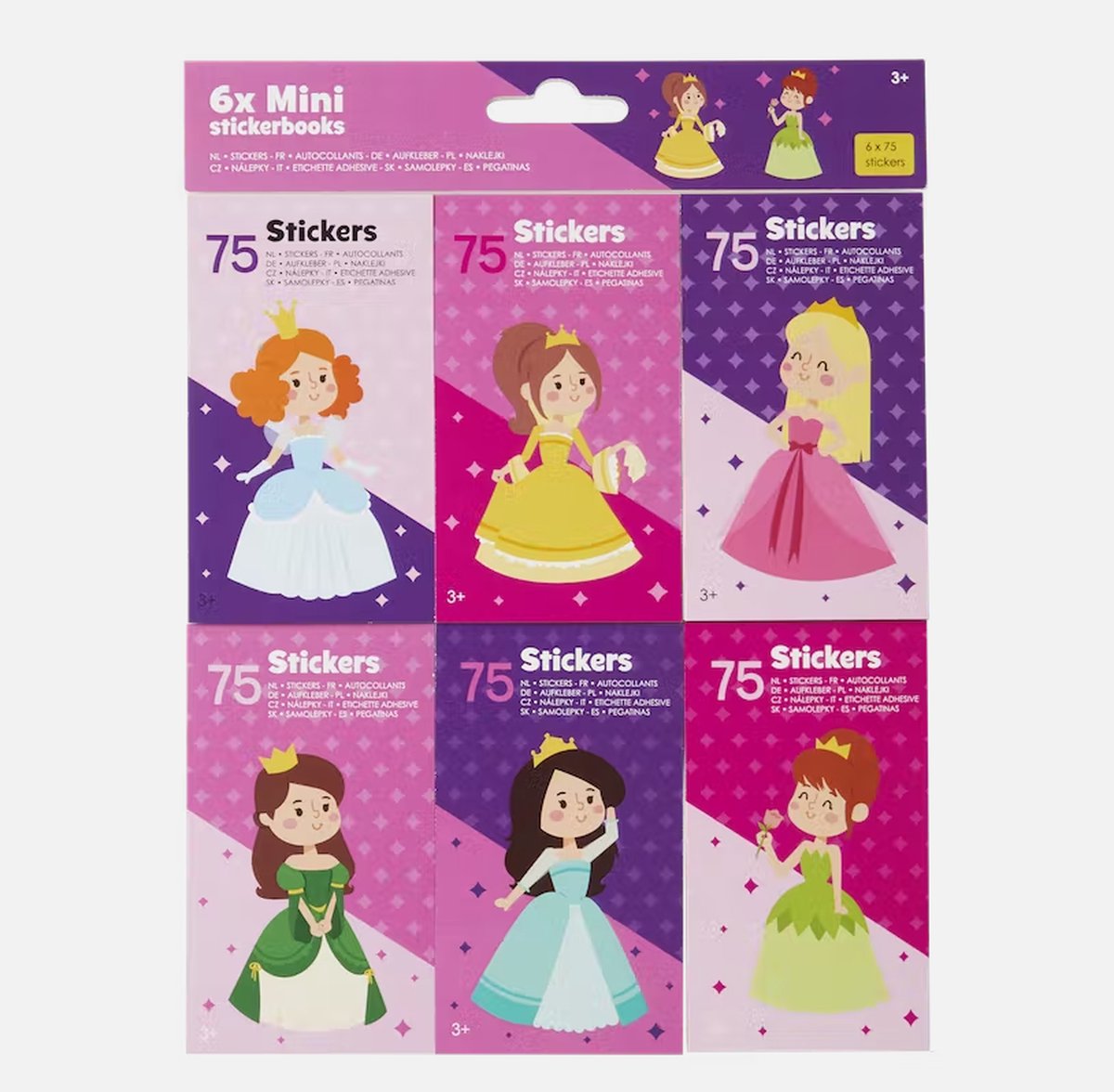 6x Mini Stickerboekjes - Stickers Prinsessen - Uitdeel cadeautjes - Uitdelen op school of verjaardag - Feest / Verjaardag / Jubileum - Uitdelen - Cadeautjes - Stickers - Prinsessen stickers - 6 stuks.