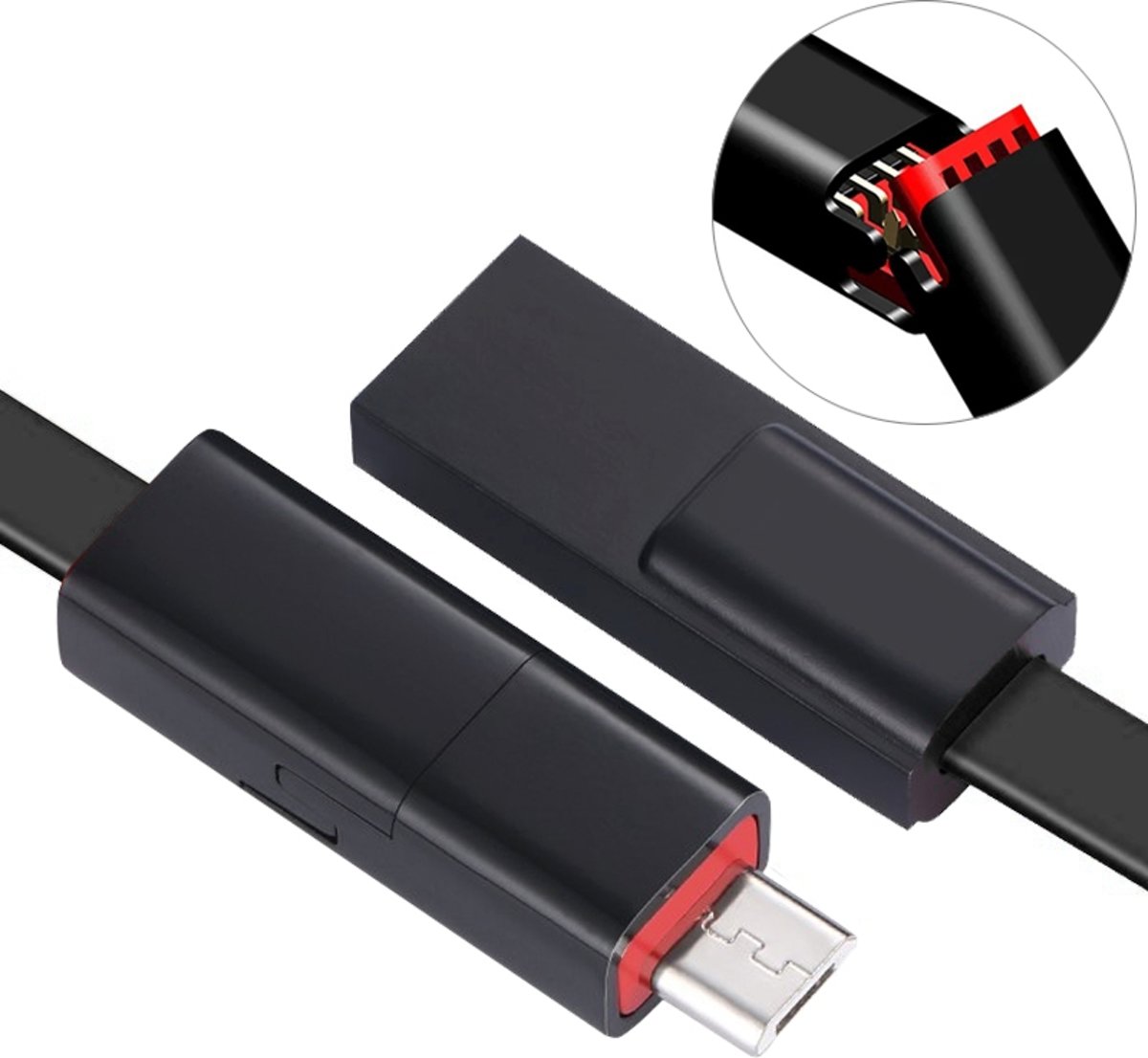 1,5 m USB naar Micro USB Repareerbaar opladen & synchroniseren datakabel, voor Galaxy, HTC, Google, LG, Sony, Huawei, Xiaomi, Lenovo en andere Android-telefoon (zwart)