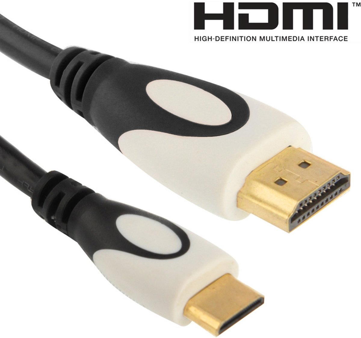 1.5m vergulde mini HDMI naar 19-pins HDMI-kabel, 1.4 versie, ondersteuning voor 3D / HD TV / XBOX 360 / PS3 / projector / dvd-speler enz. (Zwart)