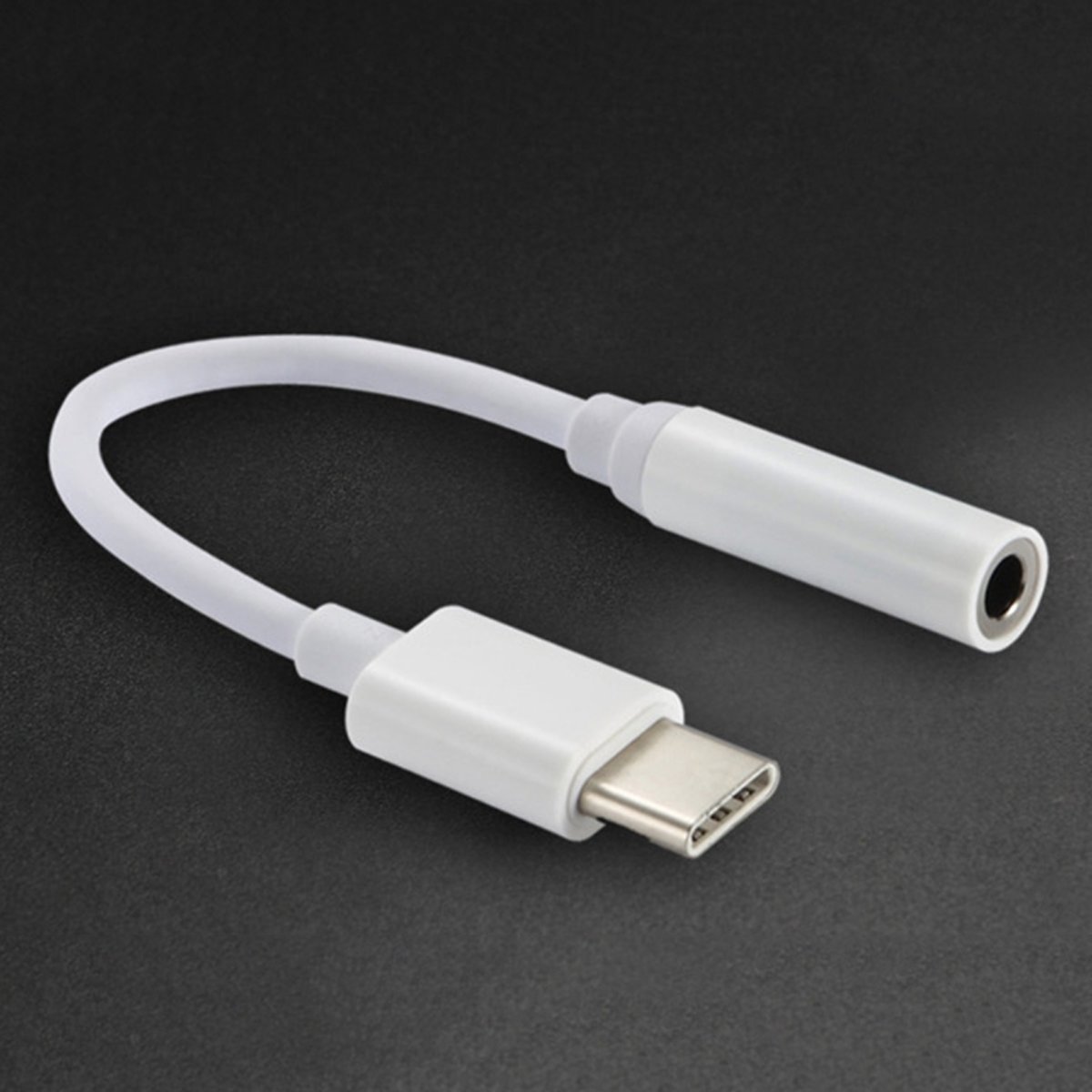 12,5 cm USB-C / Type-C male naar 3,5 mm audio vrouwelijke adapter converter (wit)