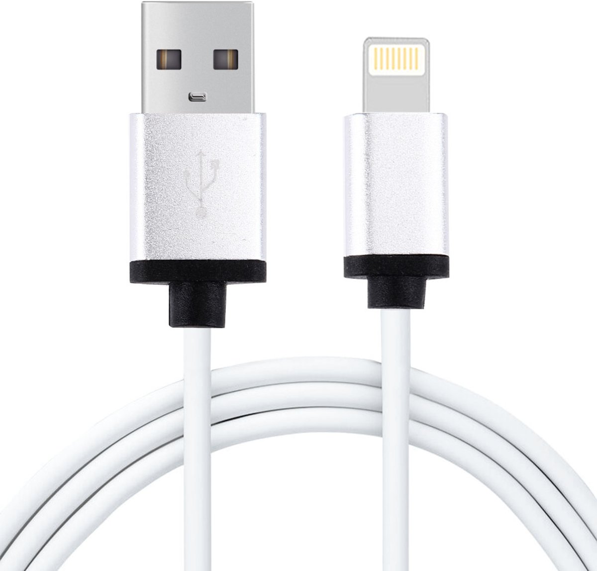 1M 3A 8 Pin naar USB Data Sync oplaadkabel, Diameter: 4 cm, voor iPhone XR / iPhone XS MAX / iPhone X & XS / iPhone 8 & 8 Plus / iPhone 7 & 7 Plus / iPhone 6 & 6s & 6 Plus & 6s Plus / iPad (wit)