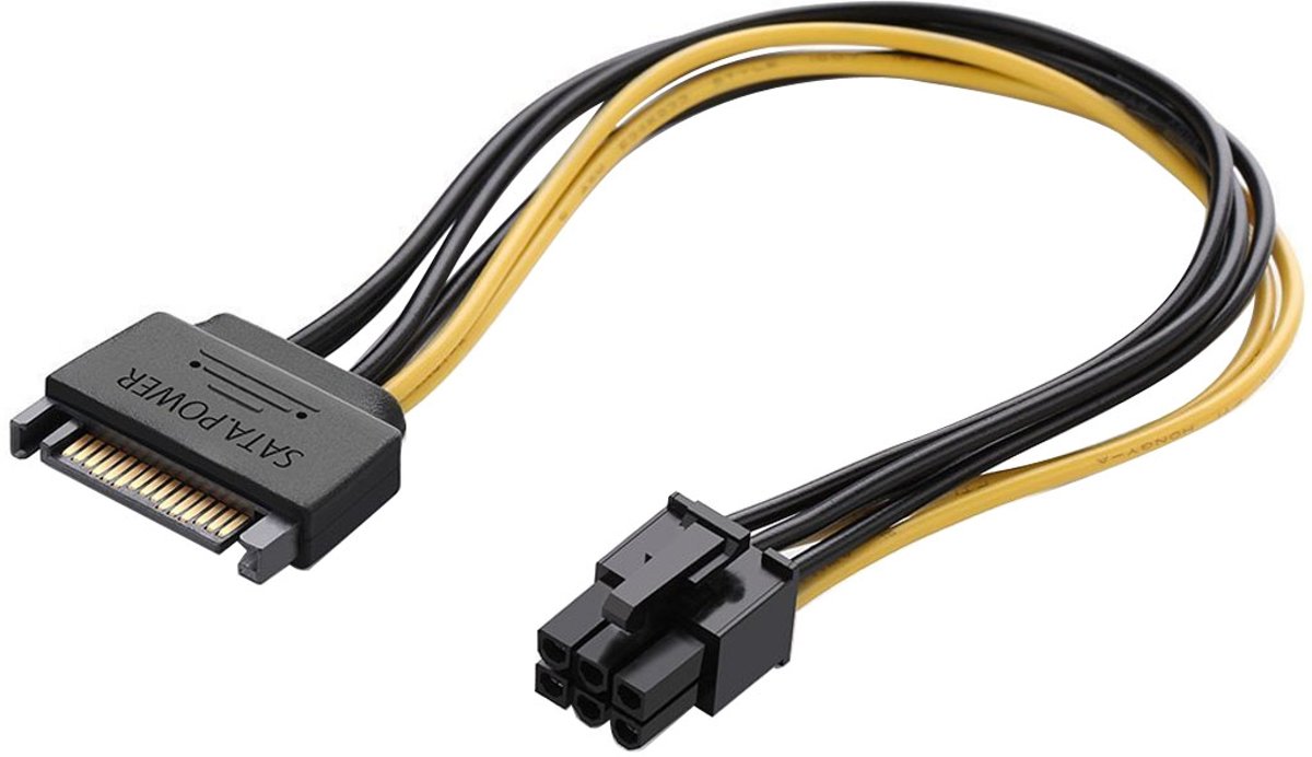 20 cm SATA 15-pins naar 6-pins PCI Express grafische videokaart Sata voedingskabel