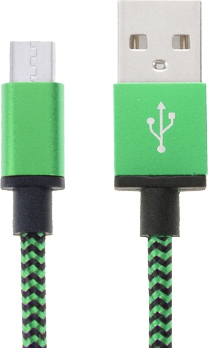 2m Woven Style Micro USB to USB 2.0 Data / Charger Cable, For Galaxy S6 / S5 / S IV / Note 5 / Note 5 Edge, HTC, Sony, Length: 2m(Green)