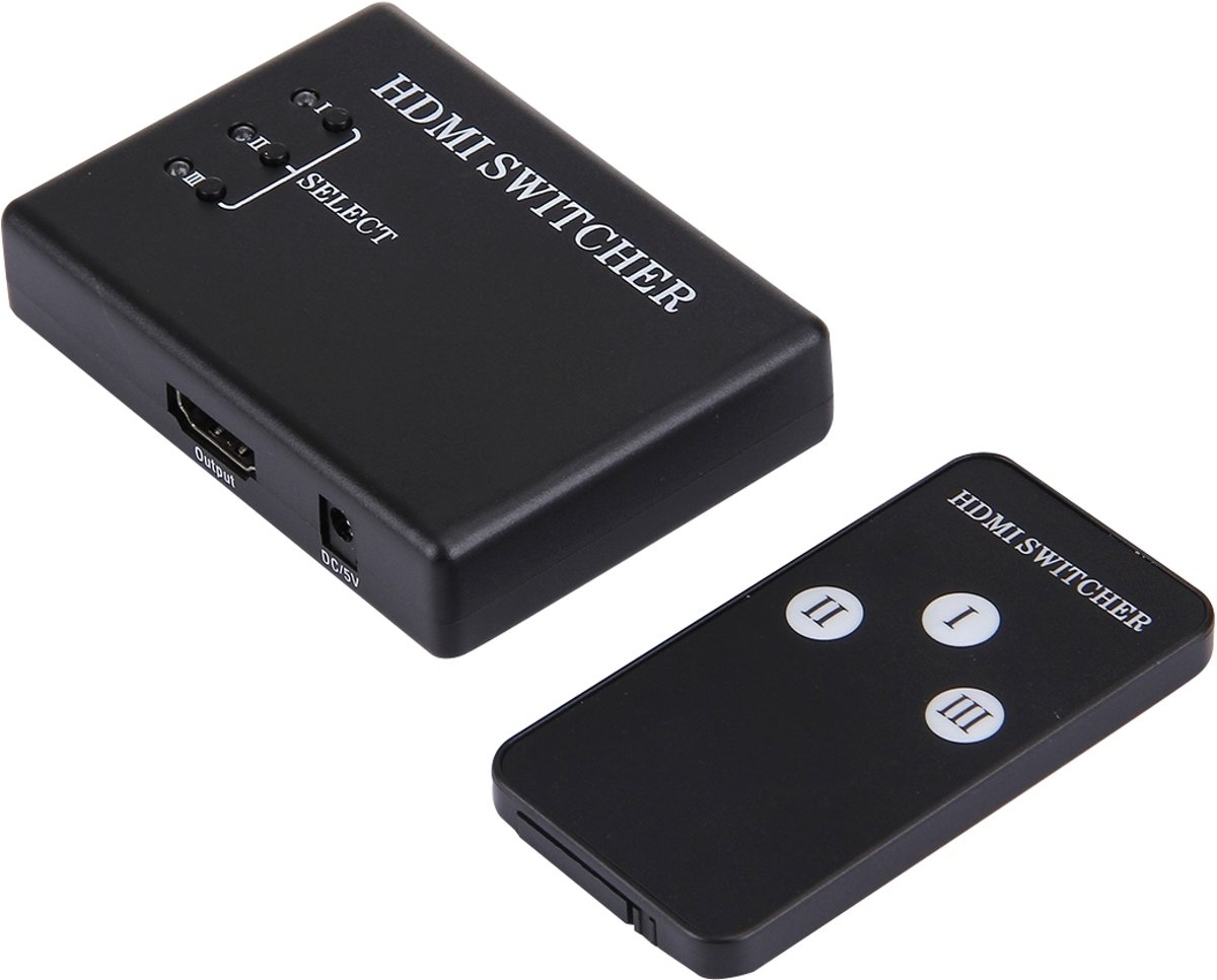 3 Poorts 1080P HDMI Switch met afstandsbediening, schakelaar ondersteunt HDTV