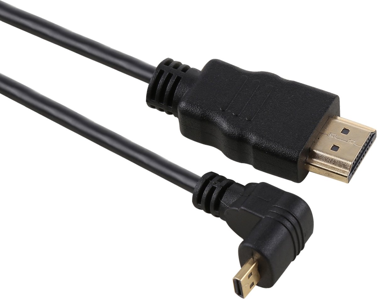 30 cm 4K HDMI Male naar Micro HDMI Positief Angled Male Vergulde connectoradapterkabel