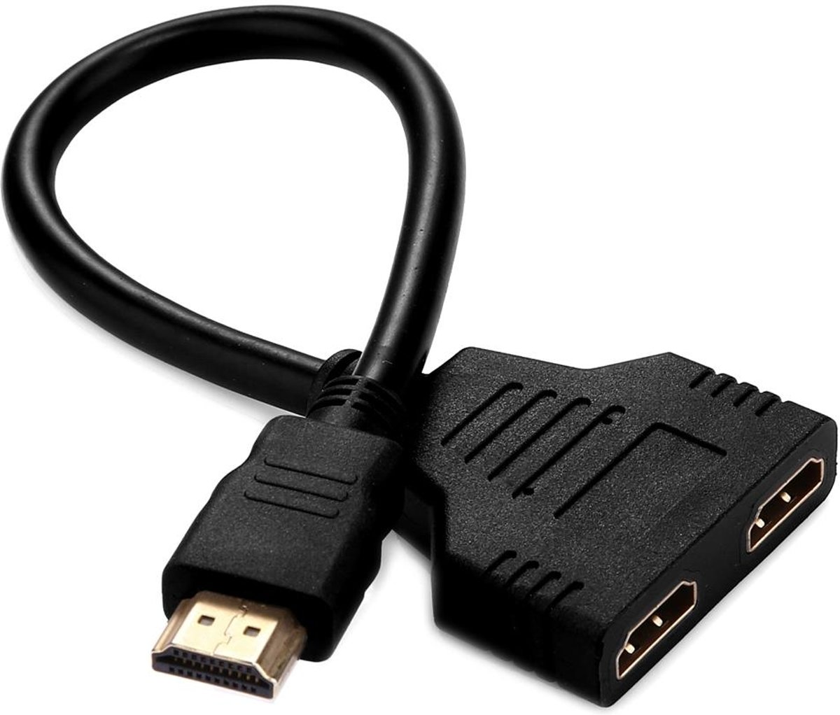 30cm HDMI Male to Dual HDMI Female 1.4 Version Cable Connector Adapter