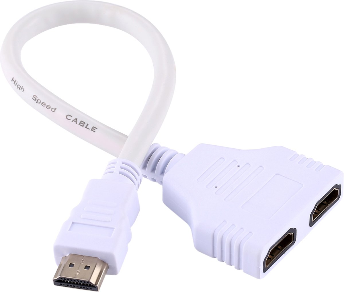 30cm HDMI Male to Dual HDMI Female 1.4 Version Connector Adapter Cable (Grey)