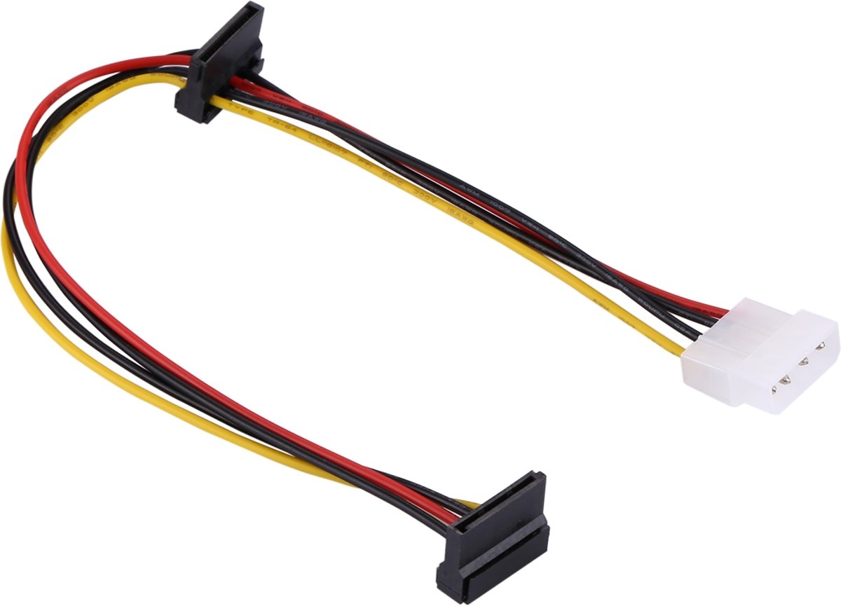 35cm 4-pins Molex female naar 2 x SATA female voedingskabel