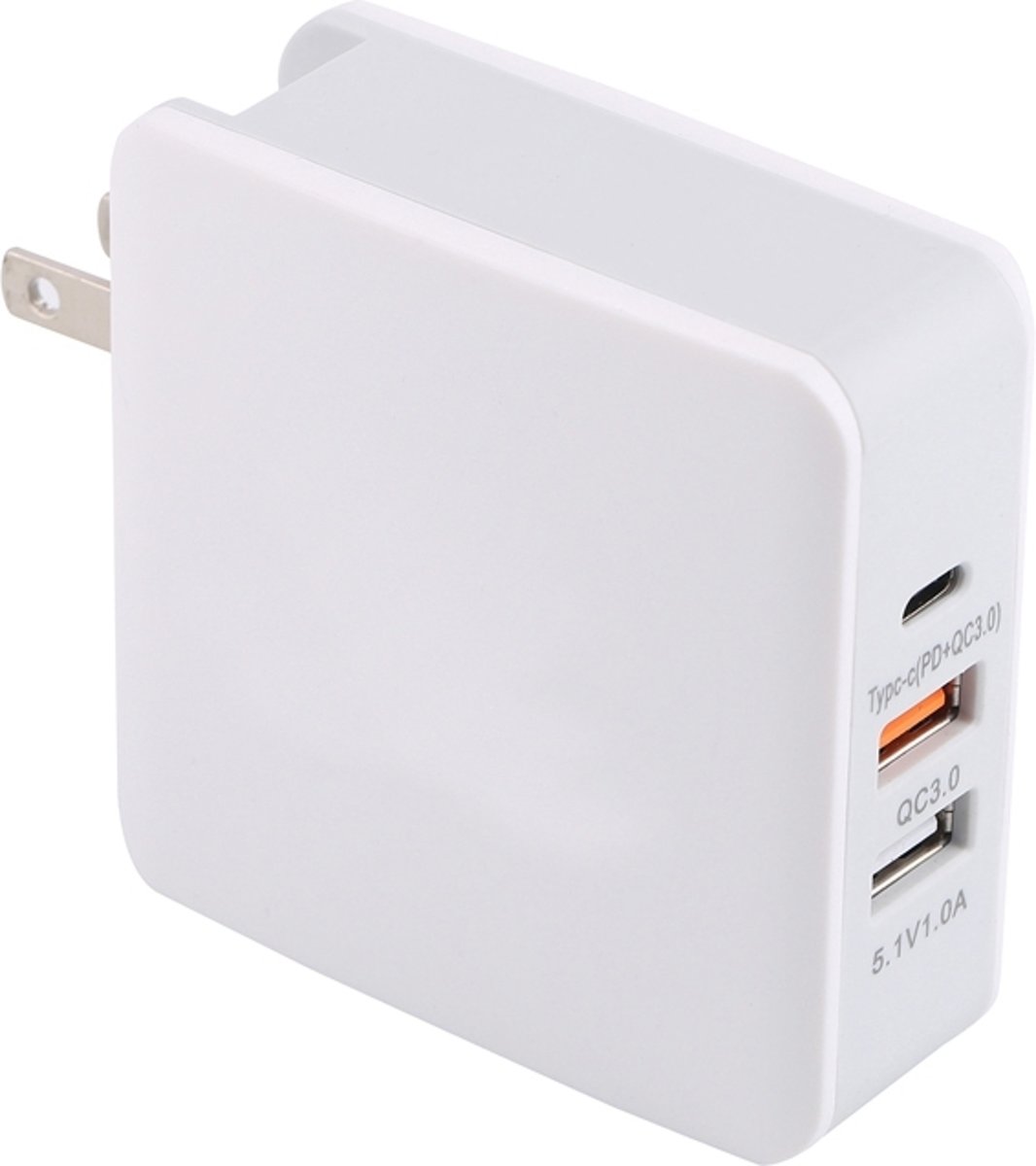 68W USB 1.0A / Type-C PD & QC 3.0-adapter voor reismuurlader, US-stekker