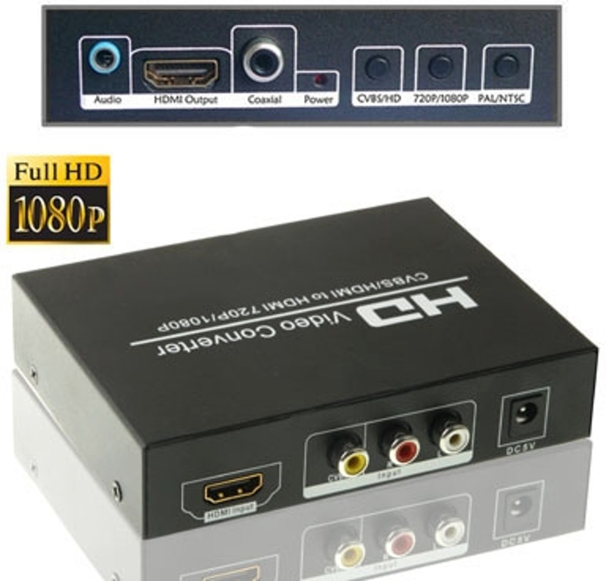 AV / HDMI naar HDMI Converter(zwart)