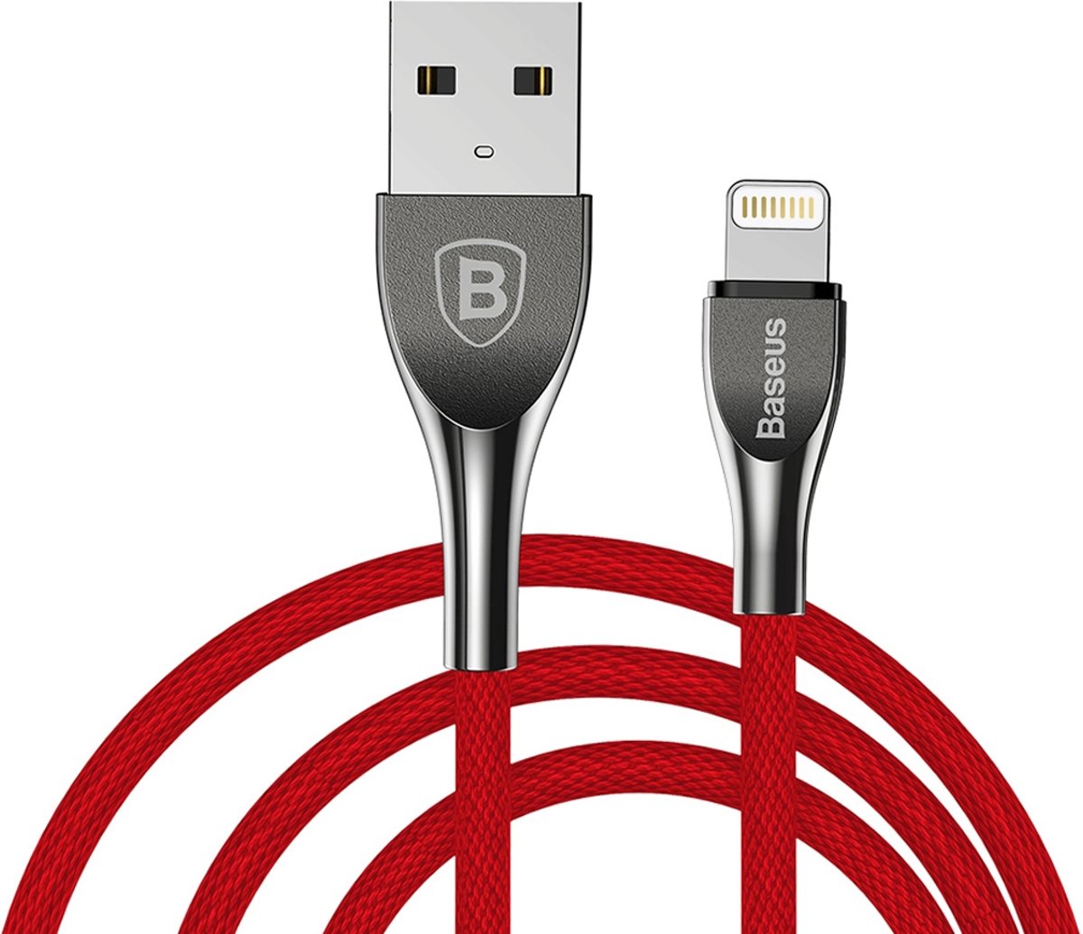 Baseus Mageweave Texture zinklegering 8-pins USB-A naar IP 2A 1M-gegevenskabel, voor iPhone XR / iPhone XS MAX / iPhone X & XS / iPhone 8 & 8 Plus / iPhone 7 & 7 Plus / iPhone 6 & 6s & 6 Plus & 6s Plus / iPad (rood)