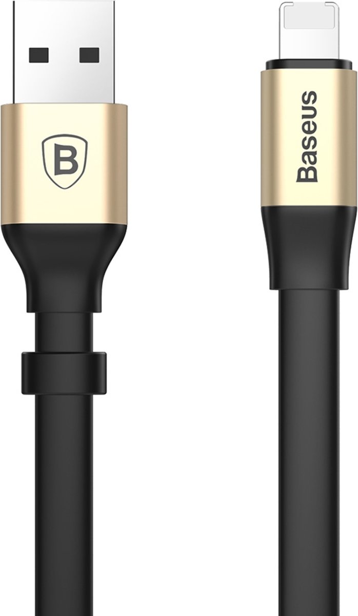 Baseus aluminiumlegering 1,2 m 2A Micro USB / 8-pins 2 in 1 draagbare datasynchronisatie-oplaadkabel, voor iPhone- en Android-apparaten (goud)