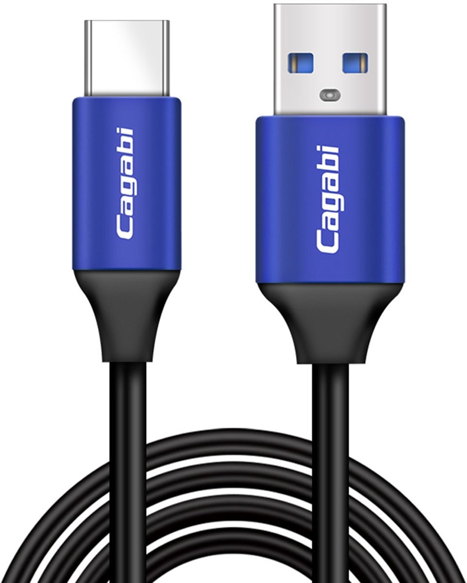 Cagabi T2 1m 2.4A Luchtvaart Aluminium + TPE USB naar USB-C / Type-C Data Sync Snelle laadkabel, voor Samsung Galaxy S8 & S8 + / LG G6 / Huawei P10 & P10 Plus / Oneplus 5 en andere smartphones