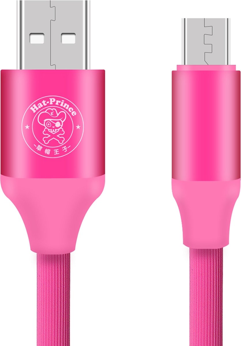 ENKAY Hat-Prince 1m 2A TPE Micro USB naar USB Data Sync oplaadkabel, voor Galaxy, Huawei, Xiaomi, LG, HTC en andere slimme telefoons, oplaadbare apparaten (Magenta)