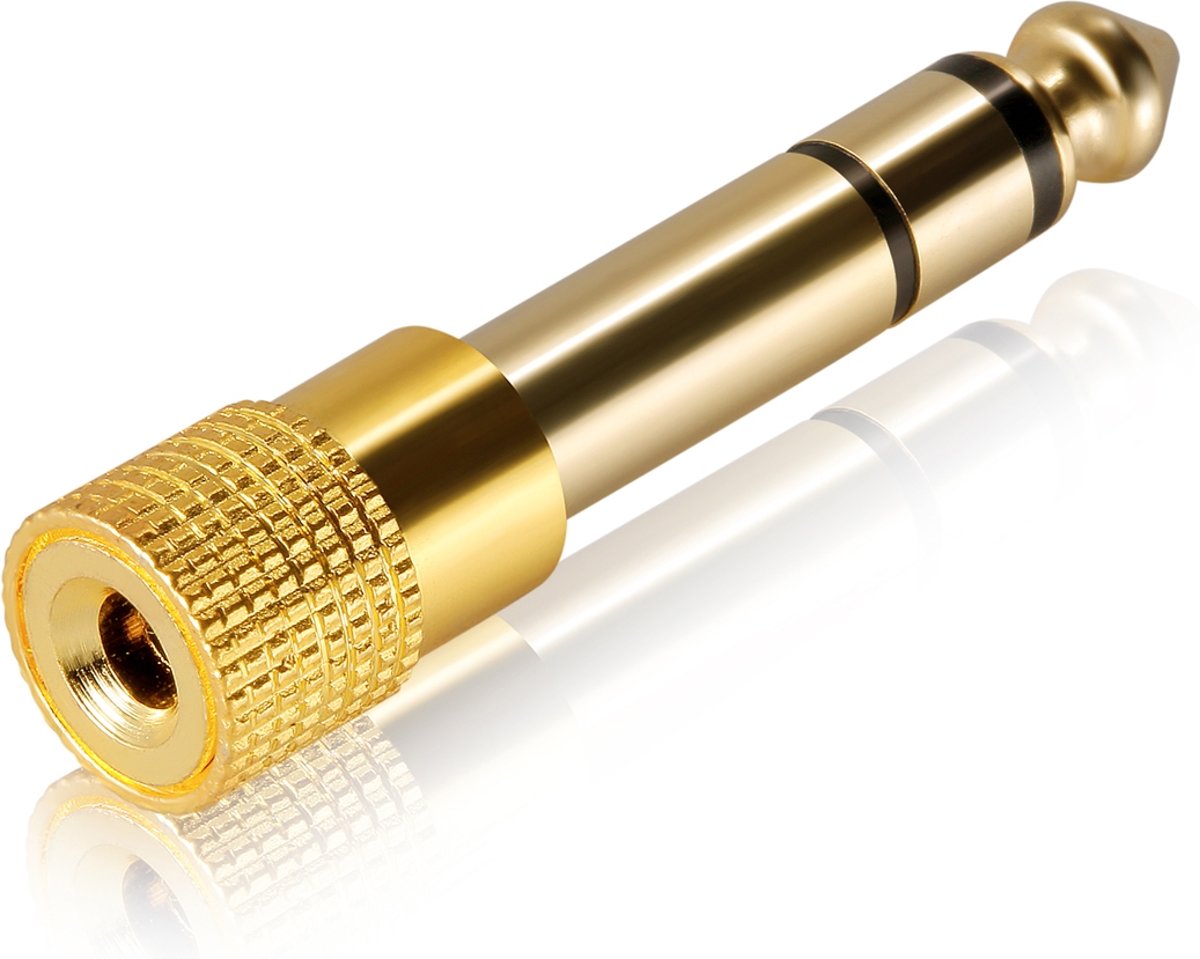 Gold Plated 6.35mm Male to 3.5mm Stereo Jack Adaptor Socket Adapter