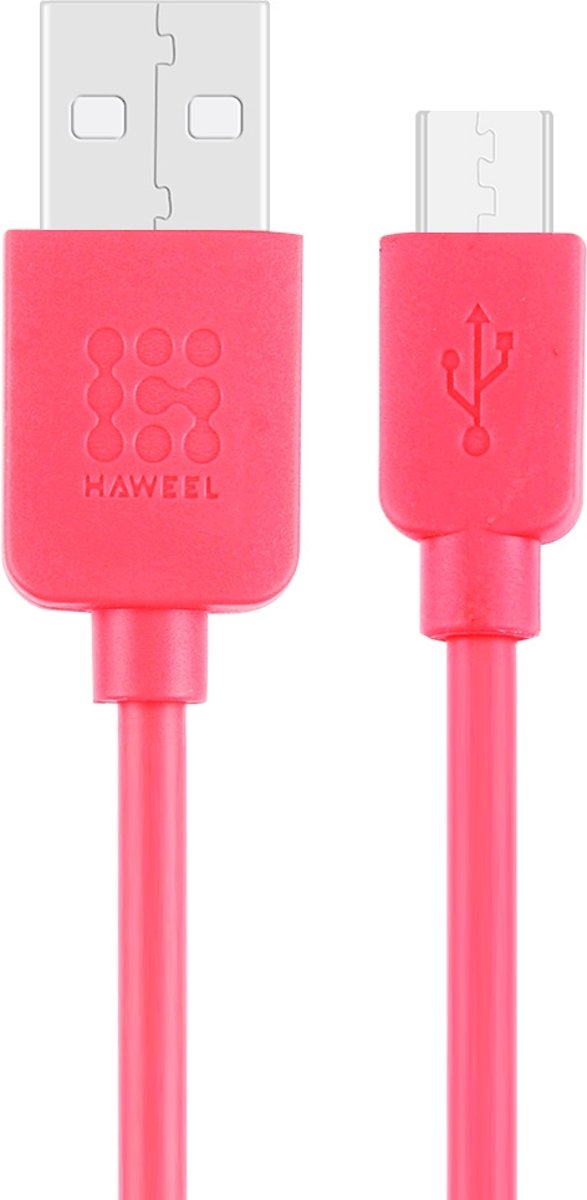 HAWEEL 1 m High Speed ​​35 Cores Micro USB naar USB Data Sync oplaadkabel, voor Galaxy, Huawei, Xiaomi, LG, HTC en andere slimme telefoons (rood)