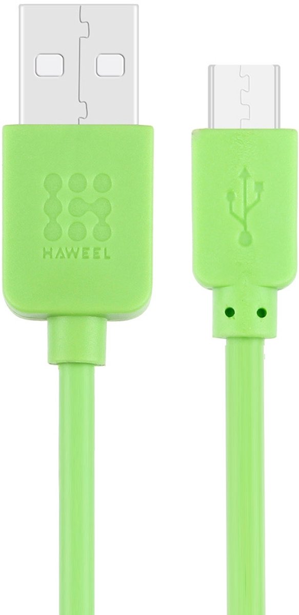 HAWEEL 1m High Speed ​​35 Cores Micro USB naar USB Data Sync oplaadkabel, voor Galaxy, Huawei, Xiaomi, LG, HTC en andere slimme telefoons (groen)