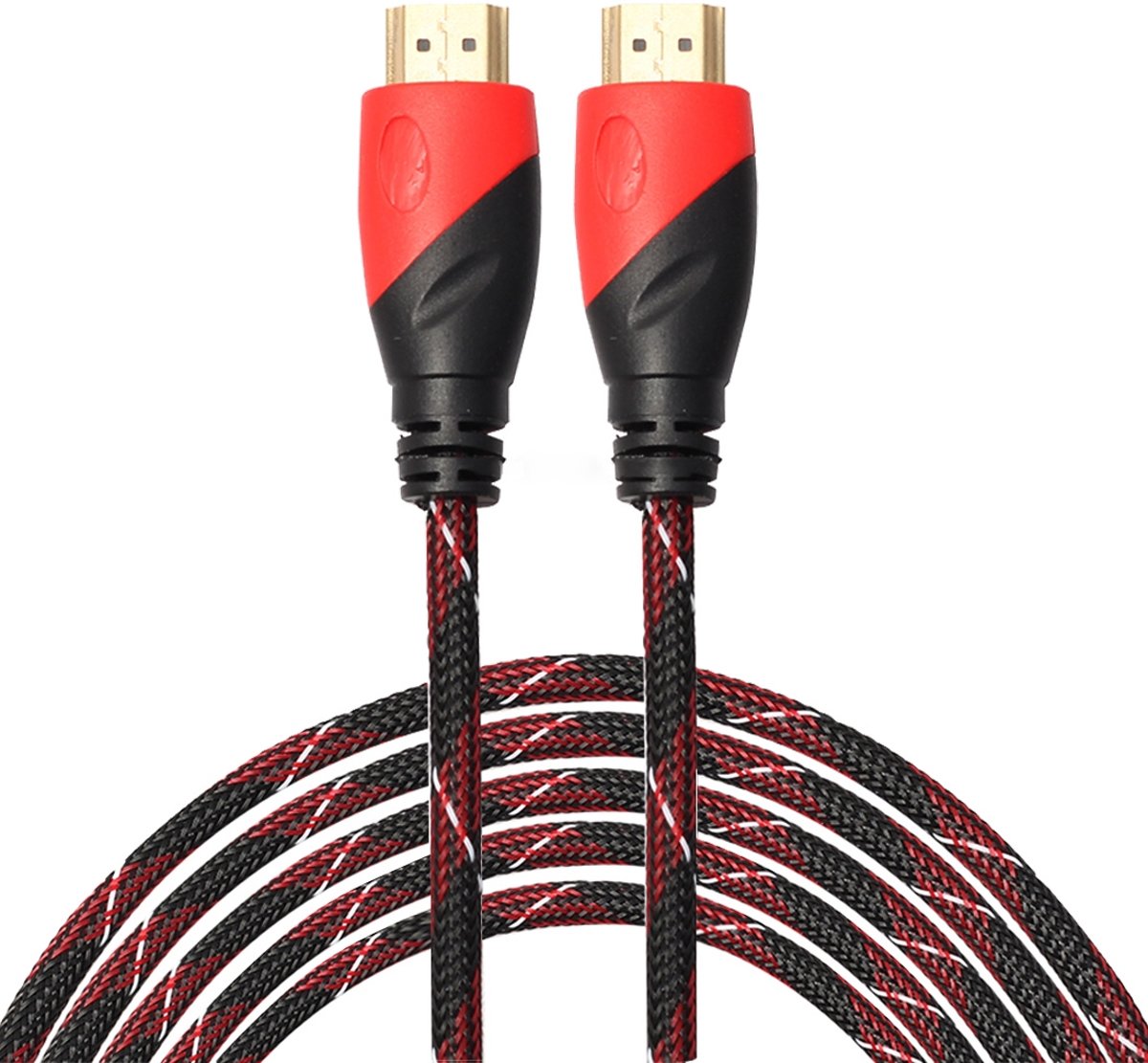 HDMI 19 Pin mannetje naar HDMI 19Pin mannetje kabel, 1.3 Versie, Ondersteunt HD TV / Xbox 360 / PS3 etc, Lengte: 10 meter (Rood + Verguld)