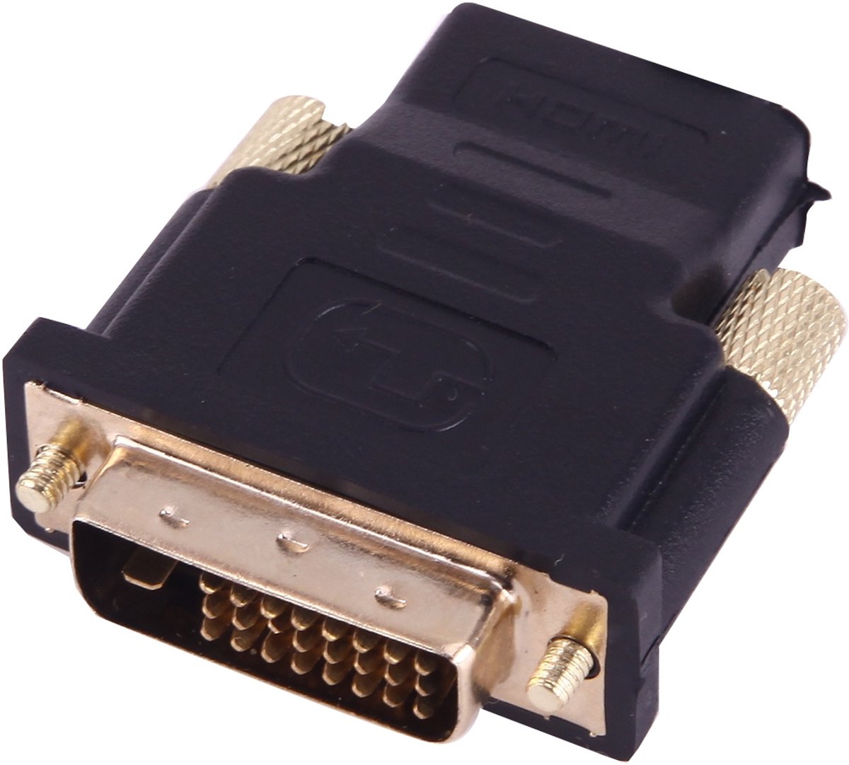 HDMI 19Pin Femal naar DVI 24+1 Pin Male adapter (Gold Plated)(zwart)