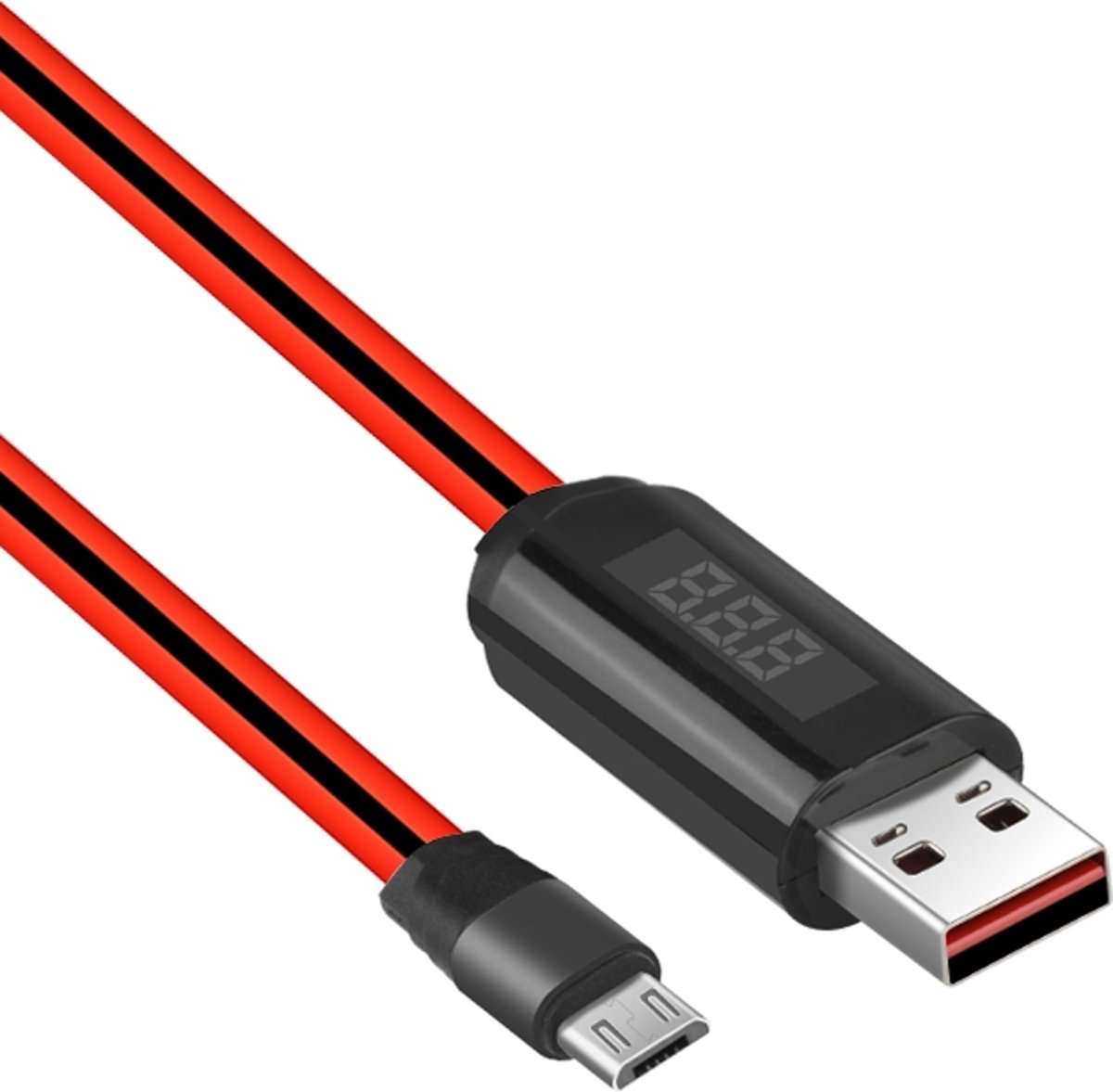 Hoco U29 1m 2A Micro USB naar USB Data Sync oplaadkabel met display & timing, voor Galaxy, HTC, Google, LG, Sony, Huawei, Xiaomi, Lenovo en andere smartphones (wit)