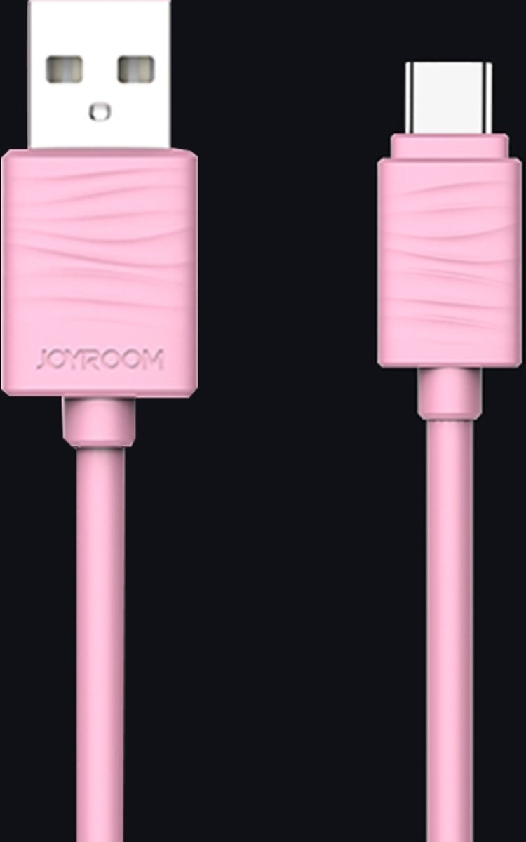 JOYROOM JR-S118 1m 2.4A Type C naar USB snel oplaadkabel oplaadkabel, voor Samsung / Huawei P9 / Xiaomi 5 / Meizu Pro 5 / LG / HTC en andere smartphones (roze)