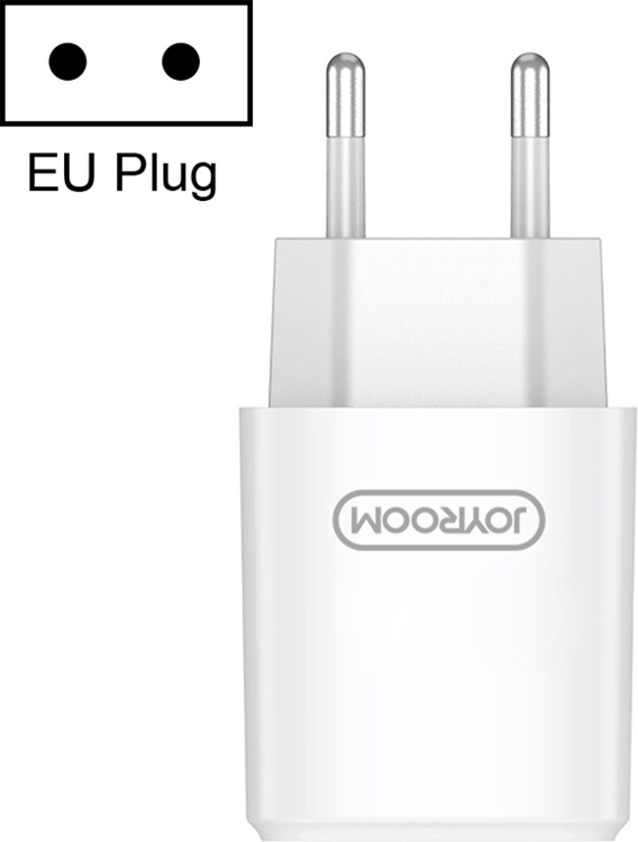 JOYROOM L-M226 2.4A Dual USB-poorten Reislader, EU-stekker, voor iPad, iPhone, Galaxy, Huawei, Xiaomi, LG, HTC en andere slimme telefoons, oplaadbare apparaten (wit)