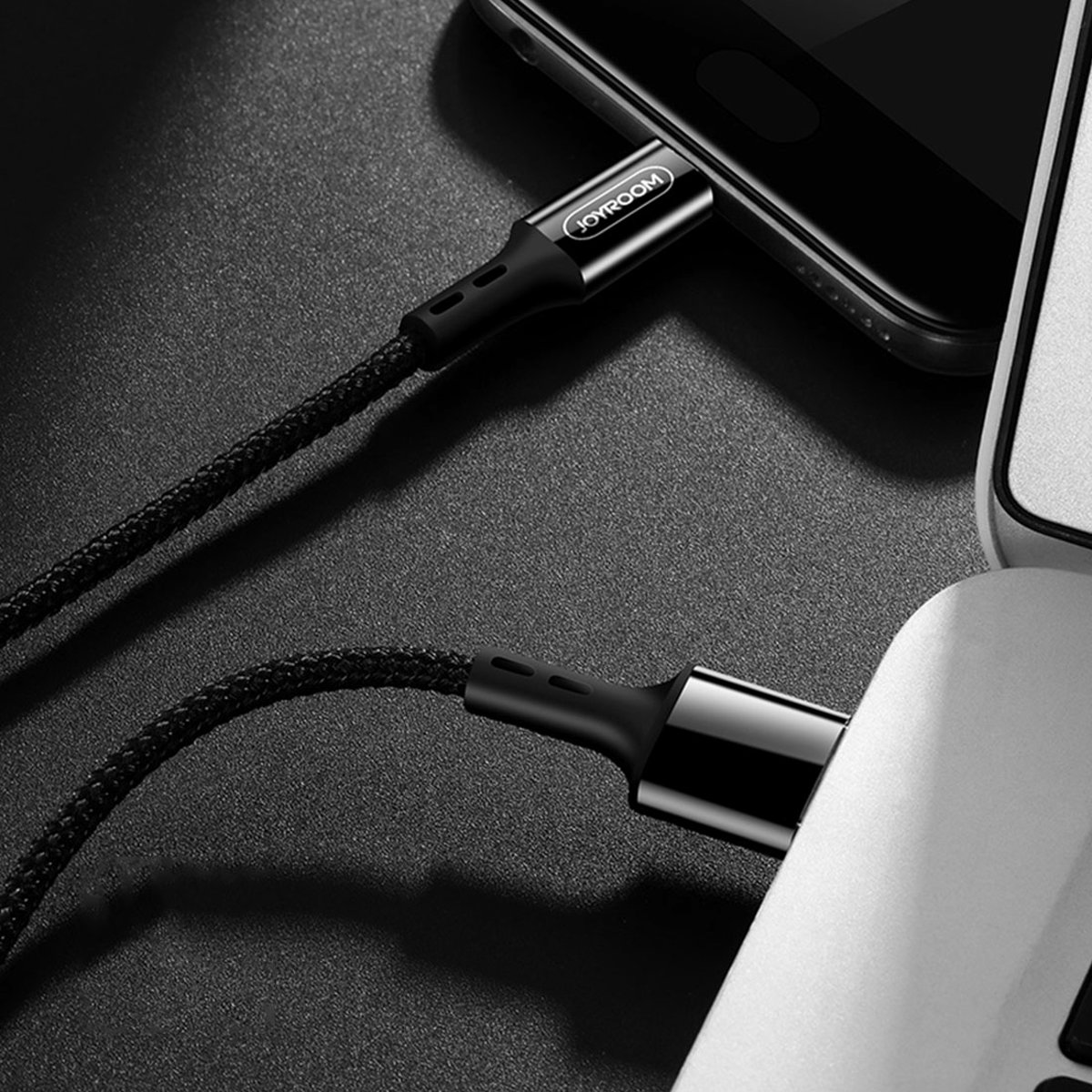 JOYROOM S-M351 ZHIYA Serie 1m stof gevlochten kabel USB naar micro USB Data Sync oplaadkabel, voor Galaxy, Huawei, Xiaomi, LG, HTC en andere slimme telefoons (rood)