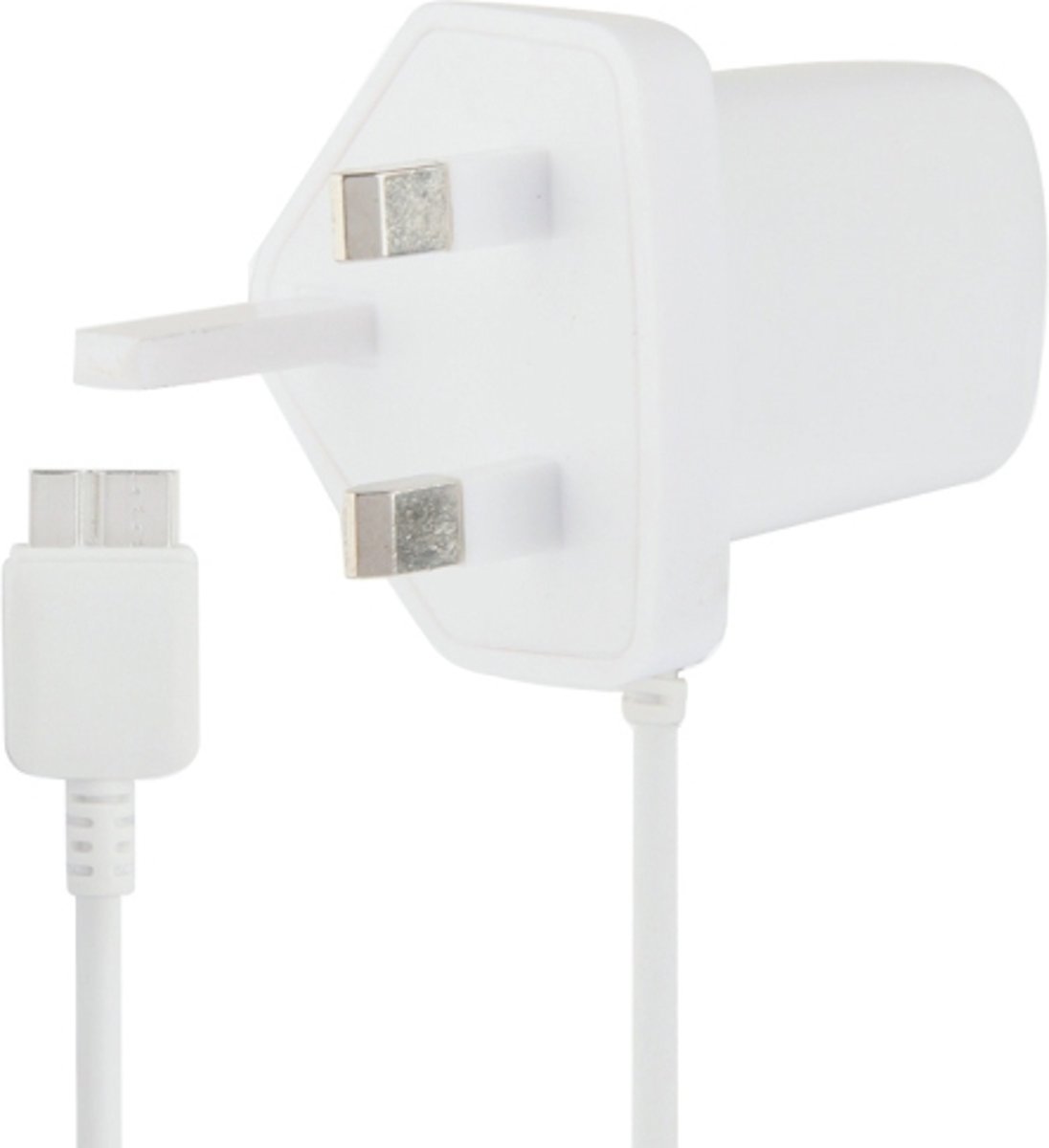 Micro USB 3.0 Reislader, UK Plug, voor Galaxy Note III / N9000 (wit)