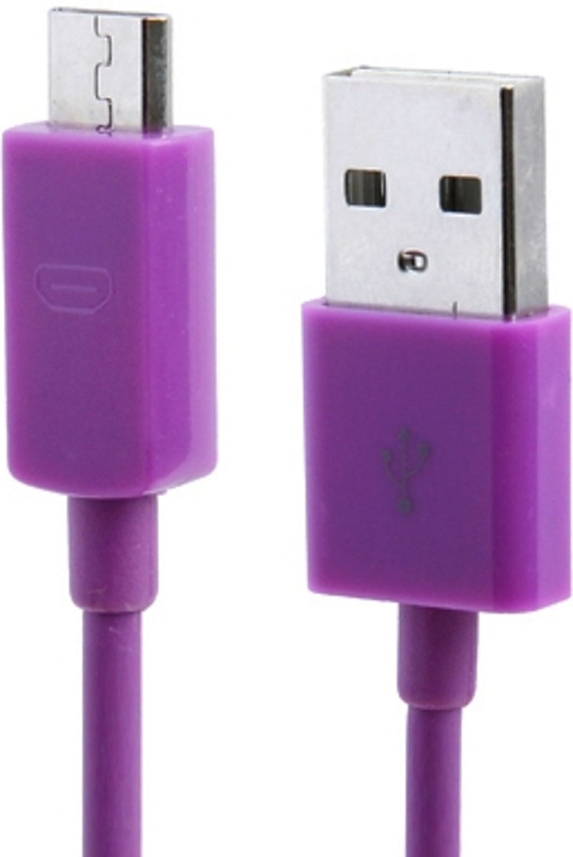 Micro USB naar USB Data Sync Oplaadkabel voor Samsung / HTC / LG / Sony / Nokia, lengte: 3 m (paars)