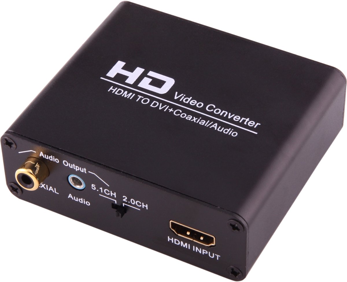 NEWKENG X5 HDMI naar DVI met audio 3,5 mm coaxiale videoomzetter