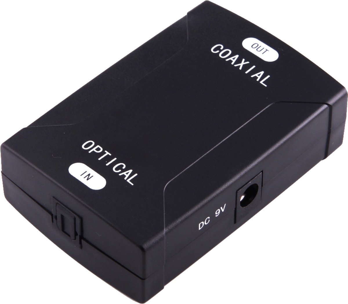 Optische Toslink-ingang naar coaxiale RCA-uitgang Digitale audio-converteradapter (zwart)