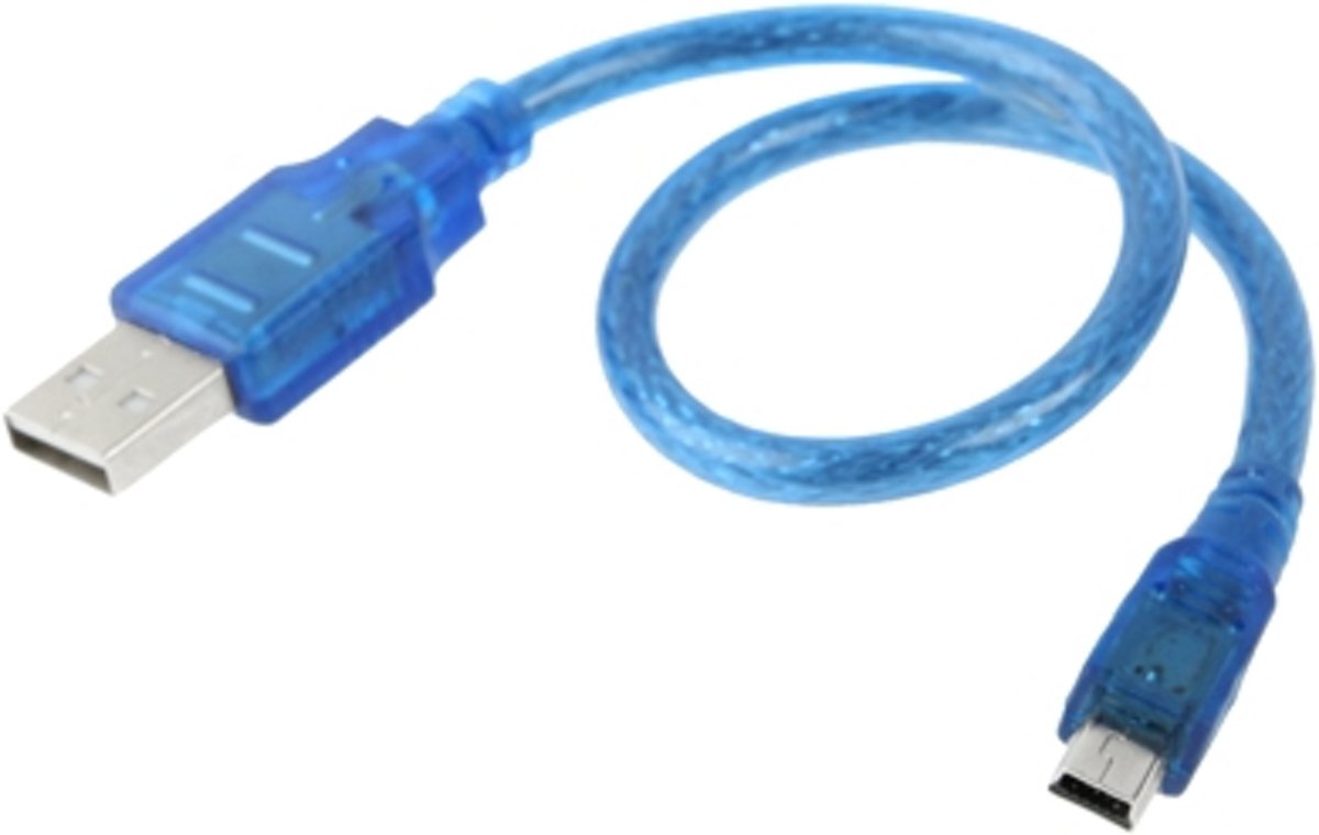 USB 2.0 AM naar Mini USB mannelijke adapterkabel, lengte: 30 cm (blauw)