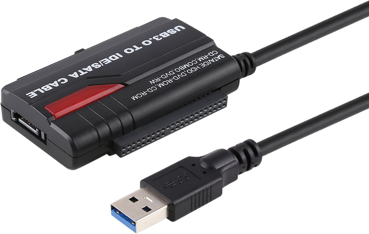 USB 3.0 naar IDE / SATA vaste schijf externe HDD-adapter (zwart)