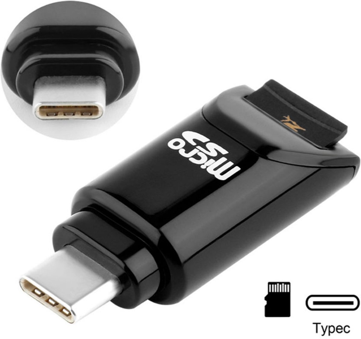 XQ-R003 Micro SD-kaart naar USB-C / Type-C kaartlezer OTG-connector