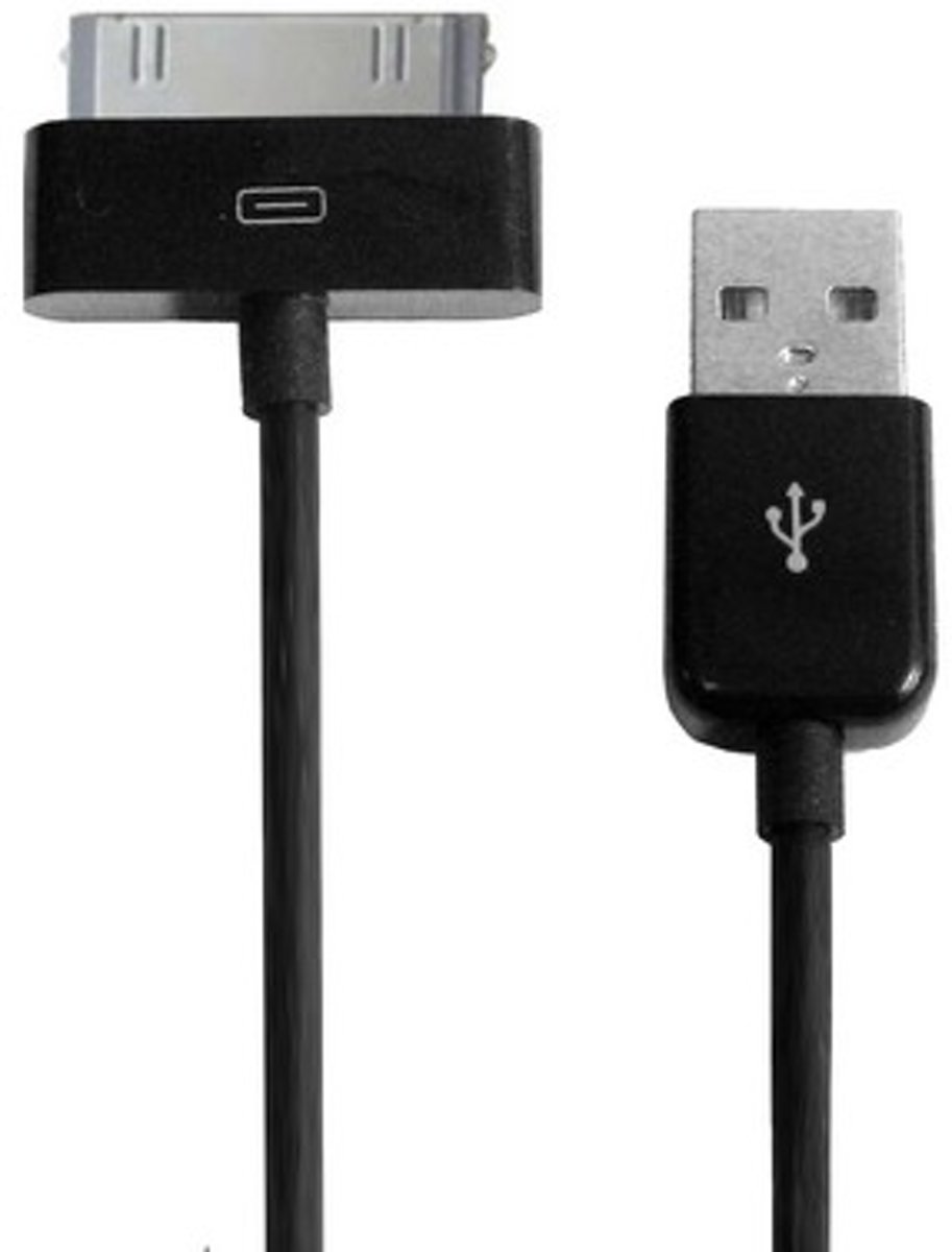 Zwarte USB-gegevenskabel voor nieuwe iPad (iPad 3) / iPad 2 / iPad, iPhone 4 & 4S, iPhone 3GS / 3G, iPod touch, lengte: 1 meter (zwart)