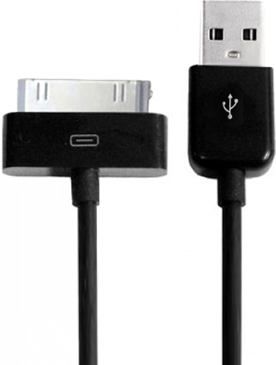 Zwarte USB-kabel voor iPhone 4 & 4S, iPhone 3GS / 3G, iPad 2 / iPad, iPod Touch, Lengte: 1m (zwart)