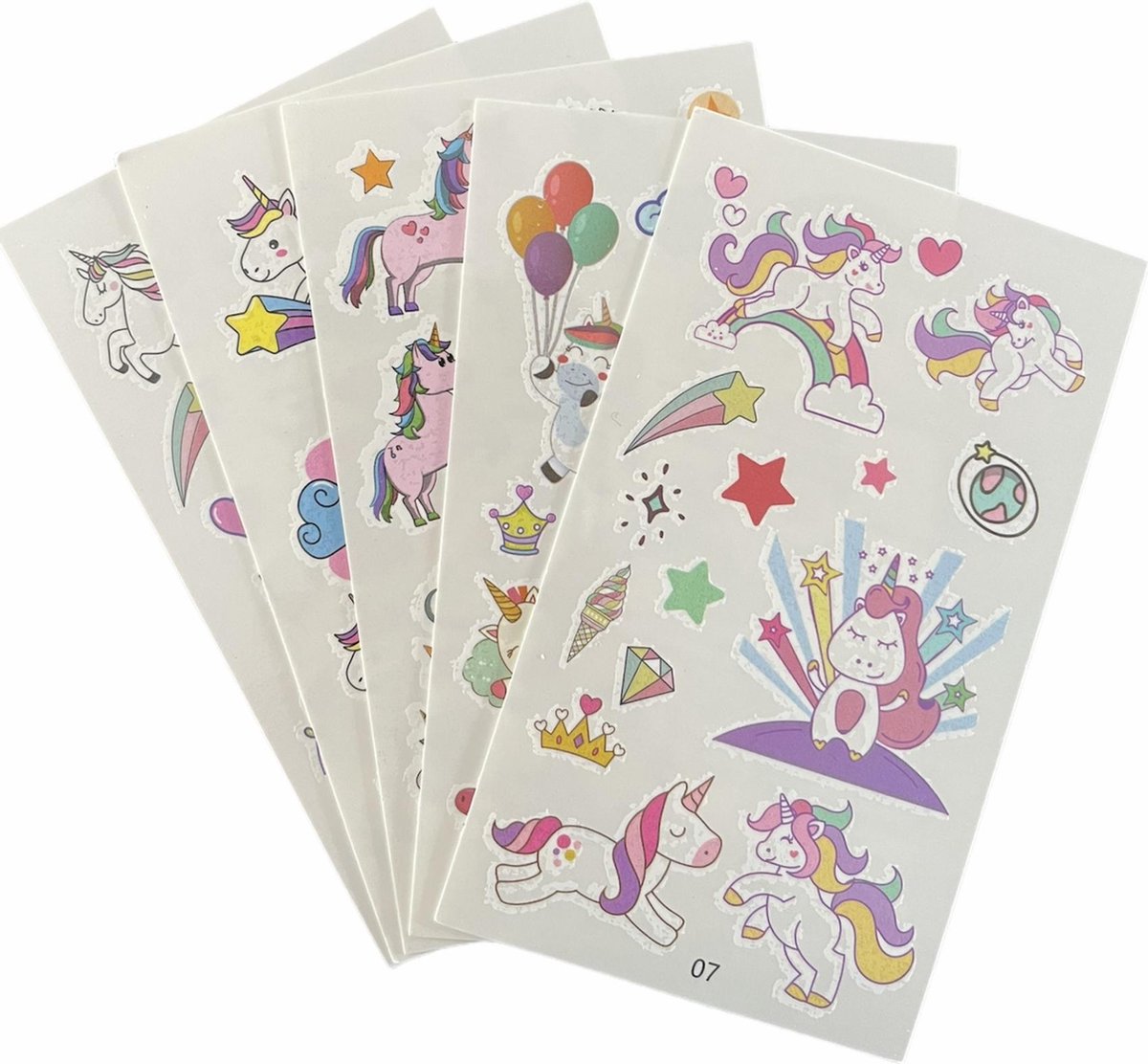 Kinder   - Unicorn2 - 5 vellen - Tijdelijke   - Jongen - Meisje - Nep Tattoo