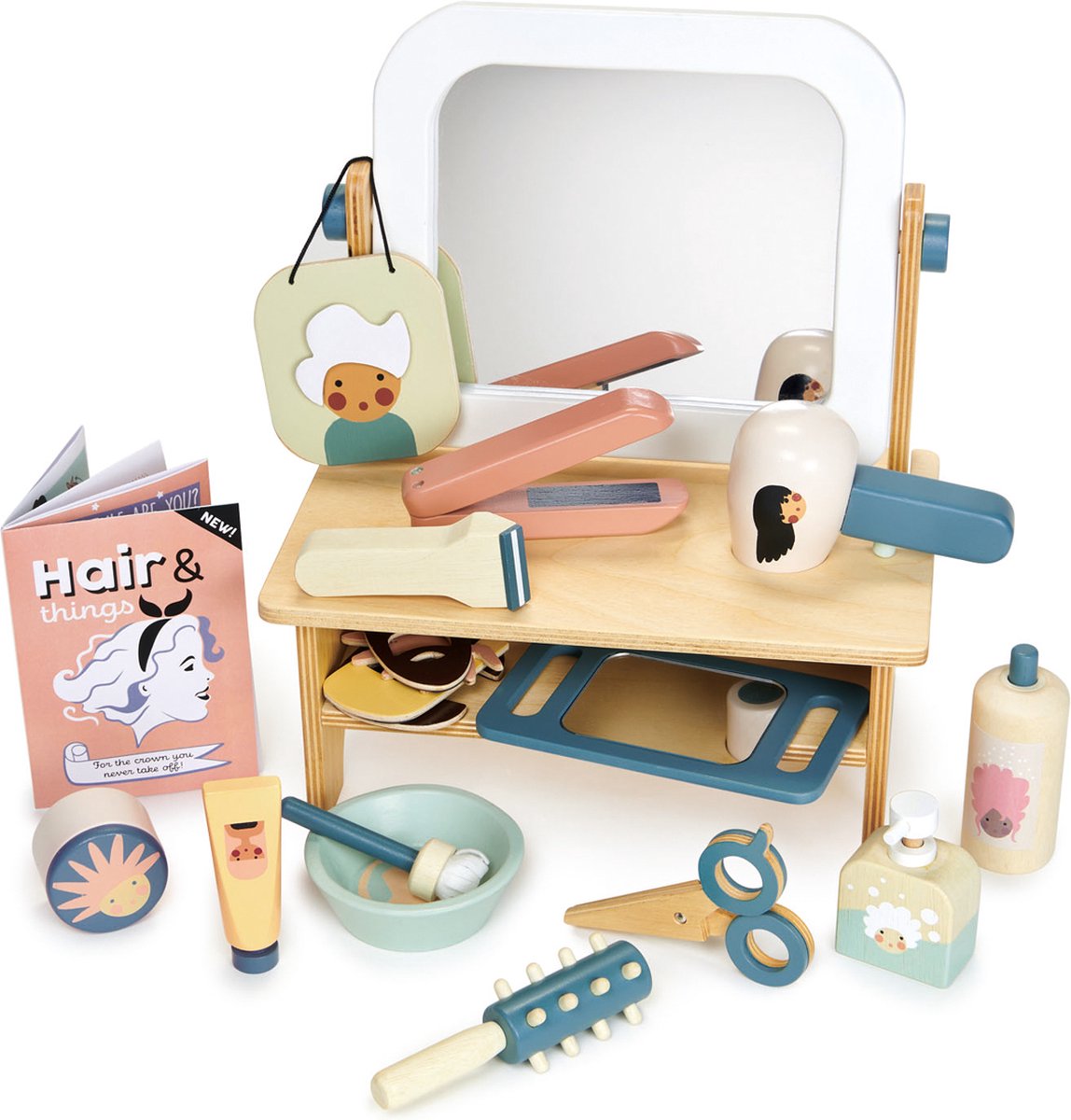 Tender Leaf houten kapsalon speelset - kapsalon speelgoed voor kinderen.