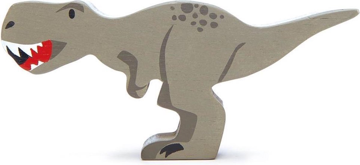 Tender Leaf Toys Houten Speelgoed T-rex 15 Cm Hout Grijs