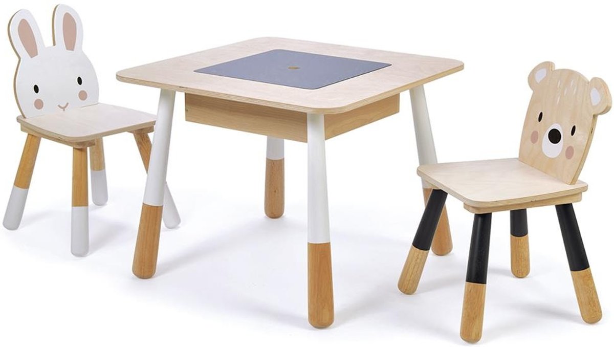 Tender Leaf Toys Kindertafel Met Stoelen Dierenthema Junior Hout