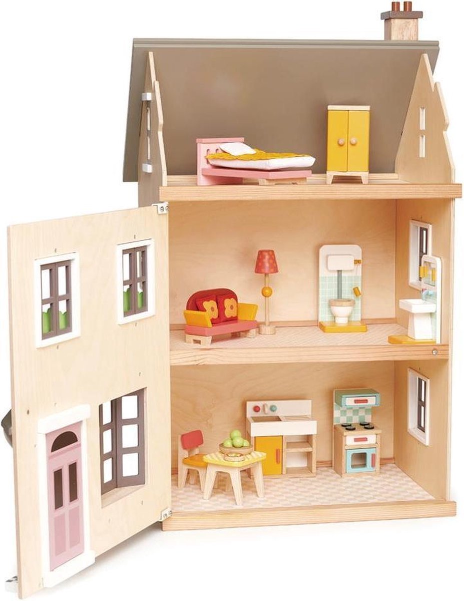 Tender Leaf Toys Poppenhuis Villa Met Meubels 16-delig