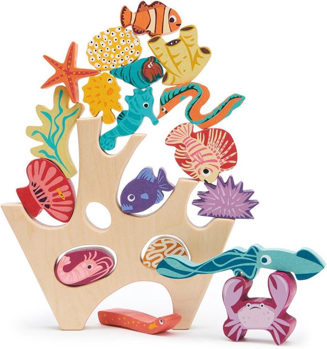 Tender Leaf Toys Stapeltoren Koraalrif 27 X 25 Cm Hout 19-delig