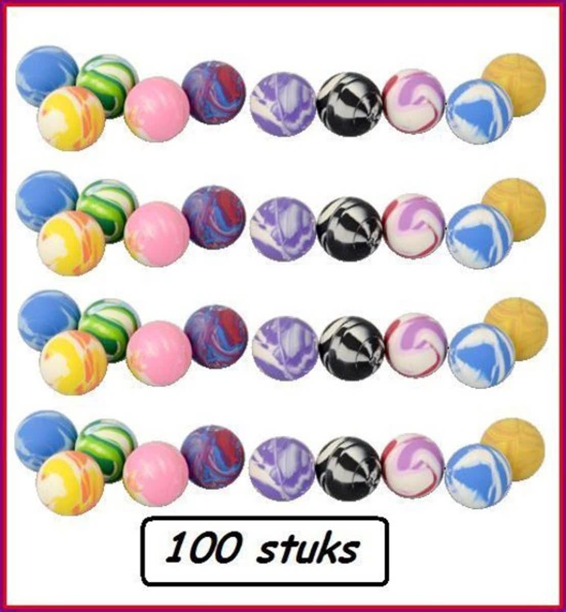 100x Stuiterballen div.kleuren