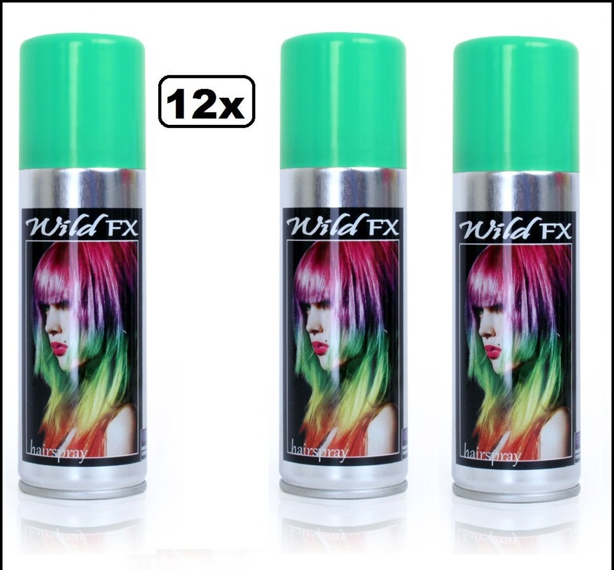 12x Haarspray groen 125 ml