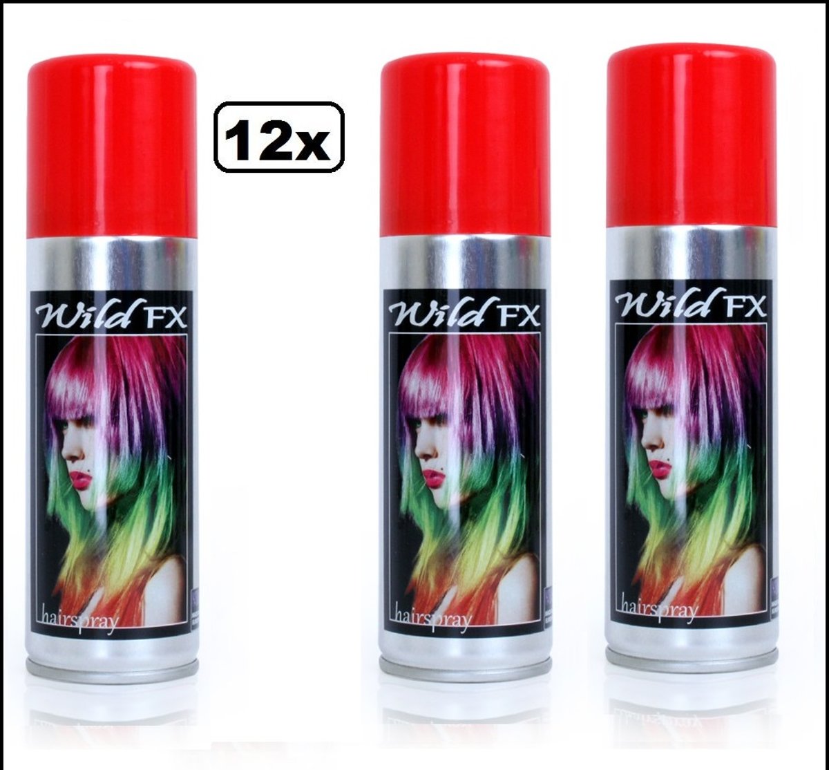 12x Haarspray rood 125 ml