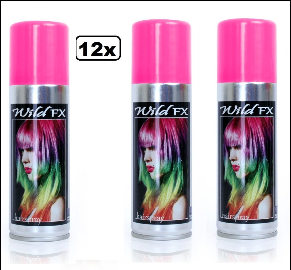 12x Haarspray roze 125 ml