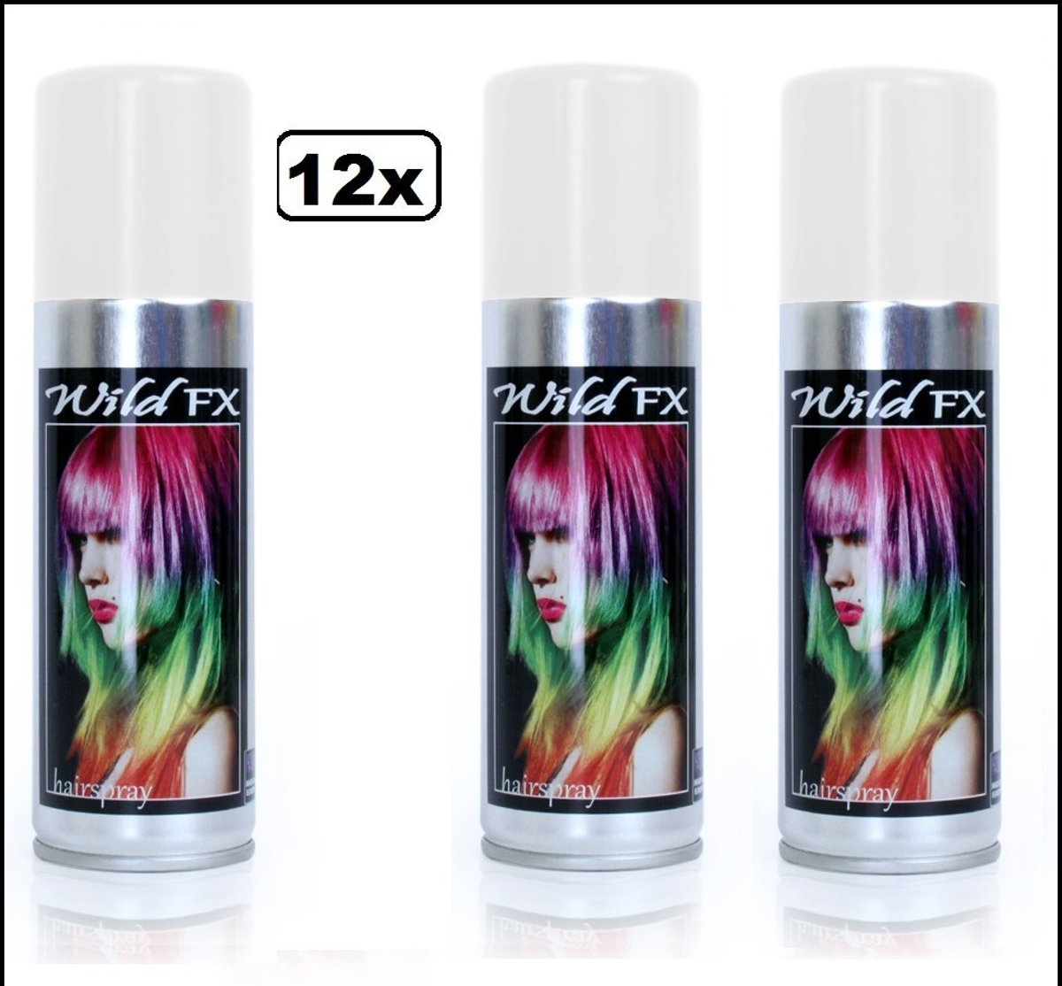 12x Haarspray wit 125 ml